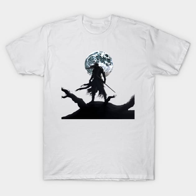 Moonlit Malevolence: The Demonic Shadow Warrior T-Shirt by SupportTrooper